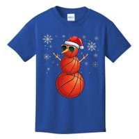 Christmas Basketball Snowman Basketball Christmas Kids T-Shirt