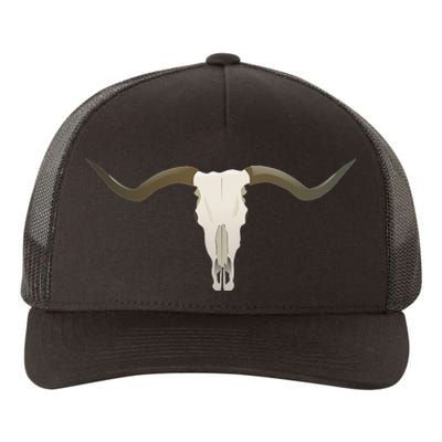 Cow Bull Steer Skull Cattle Longhorn Western Cow Yupoong Adult 5-Panel Trucker Hat