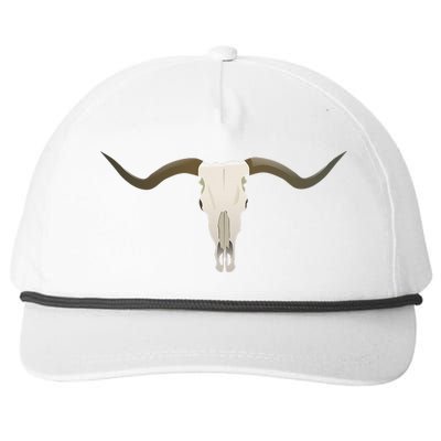 Cow Bull Steer Skull Cattle Longhorn Western Cow Snapback Five-Panel Rope Hat