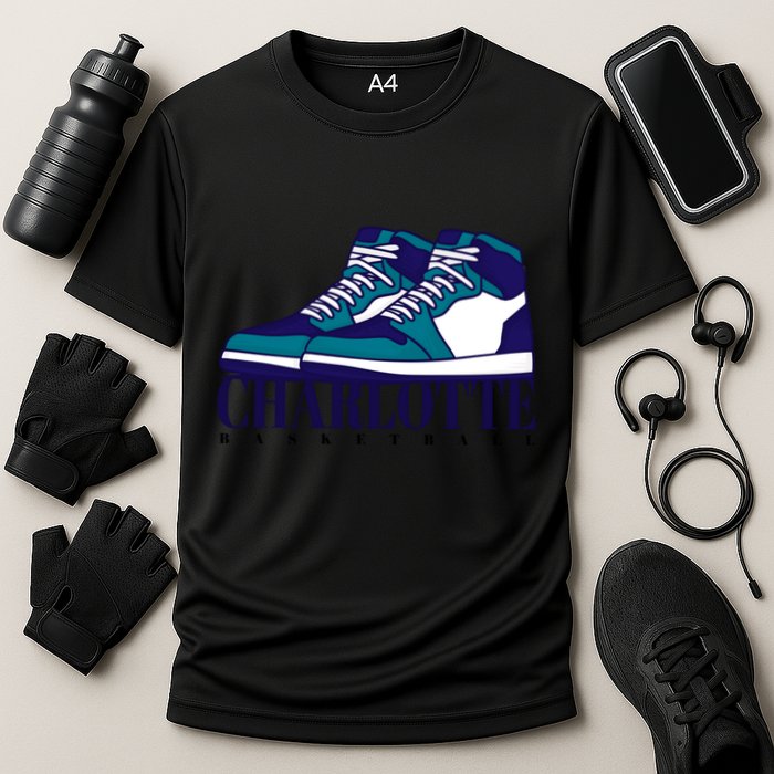 Charlotte Basketball Sneakers Cooling Performance Crew T-Shirt