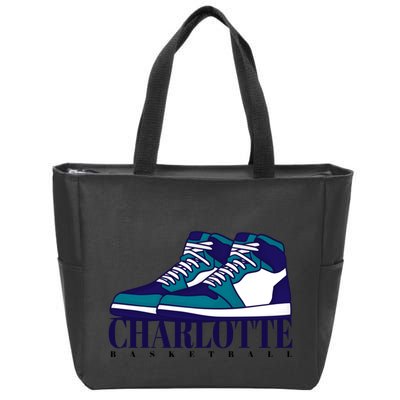 Charlotte Basketball Sneakers Zip Tote Bag