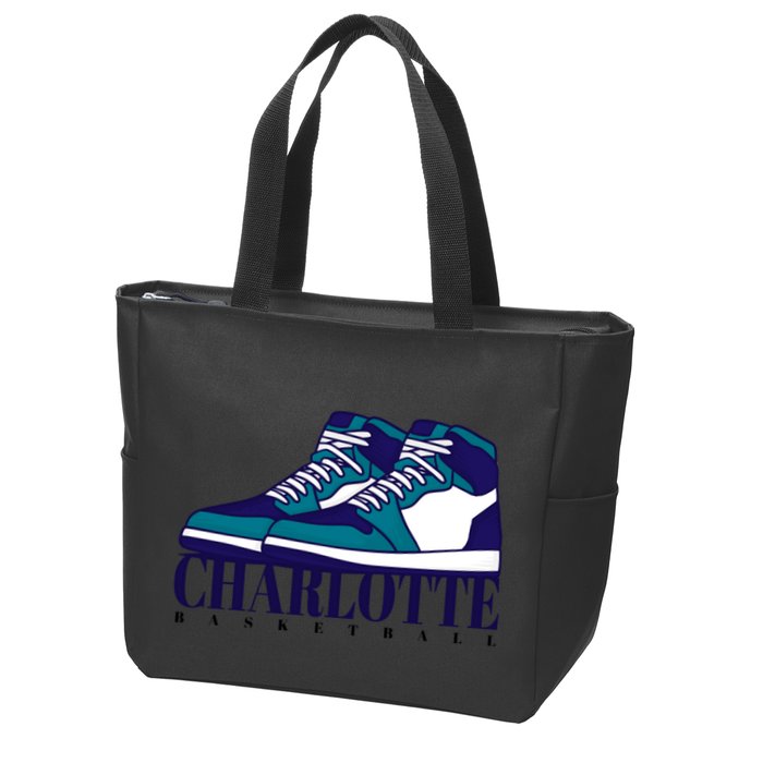 Charlotte Basketball Sneakers Zip Tote Bag
