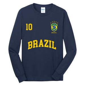 Cool Brazil Soccer Jersey Tall Long Sleeve T-Shirt