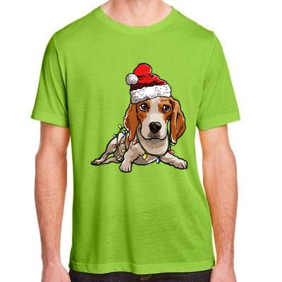 Cute Beagle Santa Christmas Tree Lights Xmas Cool Gift Adult ChromaSoft Performance T-Shirt