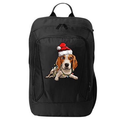 Cute Beagle Santa Christmas Tree Lights Xmas Cool Gift City Backpack