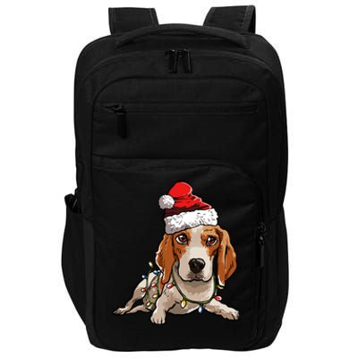 Cute Beagle Santa Christmas Tree Lights Xmas Cool Gift Impact Tech Backpack