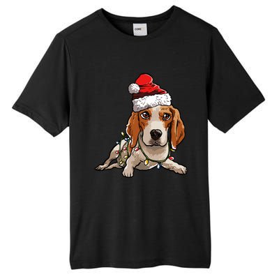 Cute Beagle Santa Christmas Tree Lights Xmas Cool Gift Tall Fusion ChromaSoft Performance T-Shirt