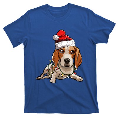 Cute Beagle Santa Christmas Tree Lights Xmas Cool Gift T-Shirt