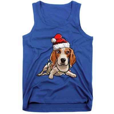 Cute Beagle Santa Christmas Tree Lights Xmas Cool Gift Tank Top