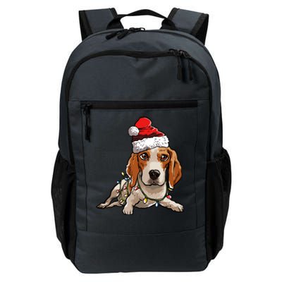 Cute Beagle Santa Christmas Tree Lights Xmas Cool Gift Daily Commute Backpack