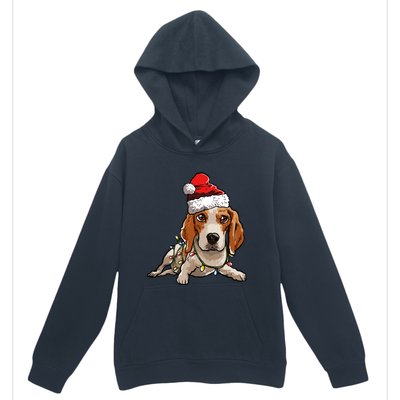 Cute Beagle Santa Christmas Tree Lights Xmas Cool Gift Urban Pullover Hoodie