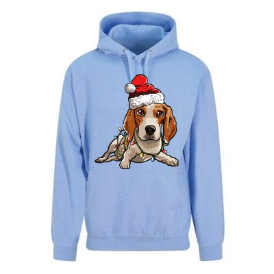 Cute Beagle Santa Christmas Tree Lights Xmas Cool Gift Unisex Surf Hoodie