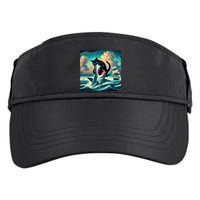 Cat Biting Shark Funny Art And Cat Lover Funny Adult Drive Performance Visor