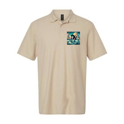 Cat Biting Shark Funny Art And Cat Lover Funny Polo