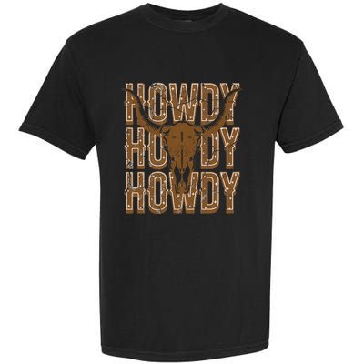 Cow Bull Skull Howdy Cow Cow Western Country Music Garment-Dyed Heavyweight T-Shirt