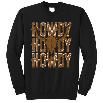 Cow Bull Skull Howdy Cow Cow Western Country Music Sweatshirt