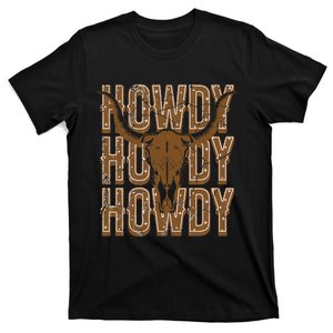 Cow Bull Skull Howdy Cow Cow Western Country Music T-Shirt