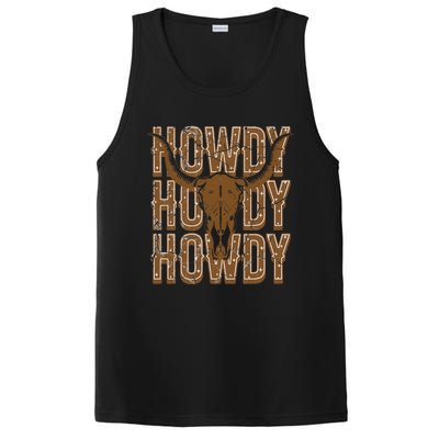 Cow Bull Skull Howdy Cow Cow Western Country Music PosiCharge Competitor Tank