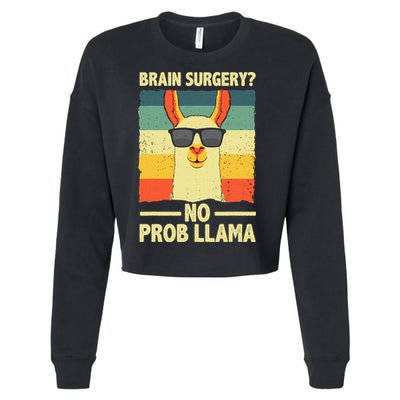 Cute Brain Surgery For Get Well Soon Recovery Cropped Pullover Crew
