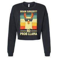 Cute Brain Surgery For Get Well Soon Recovery Cropped Pullover Crew