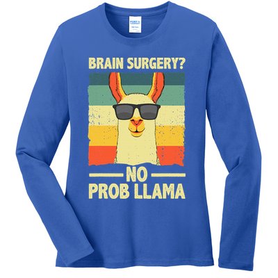 Cute Brain Surgery For Get Well Soon Recovery Ladies Long Sleeve Shirt
