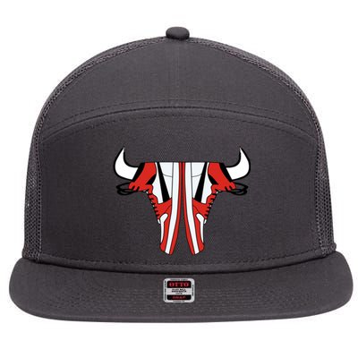 Chicago Bulls Shoes 7 Panel Mesh Trucker Snapback Hat