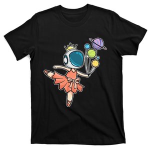 Cute Ballerina Space Astronaut T-Shirt