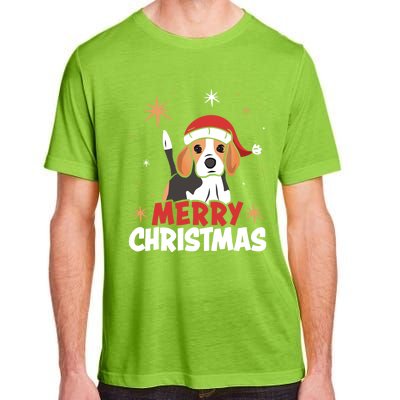 Cute Beagle Santa Dog Lovers Merry Christmas Xmas Design Funny Gift Adult ChromaSoft Performance T-Shirt