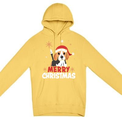 Cute Beagle Santa Dog Lovers Merry Christmas Xmas Design Funny Gift Premium Pullover Hoodie