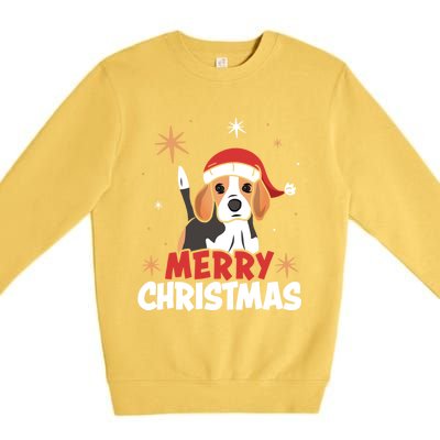 Cute Beagle Santa Dog Lovers Merry Christmas Xmas Design Funny Gift Premium Crewneck Sweatshirt