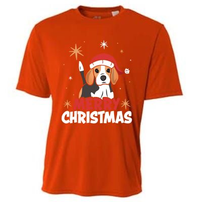 Cute Beagle Santa Dog Lovers Merry Christmas Xmas Design Funny Gift Cooling Performance Crew T-Shirt