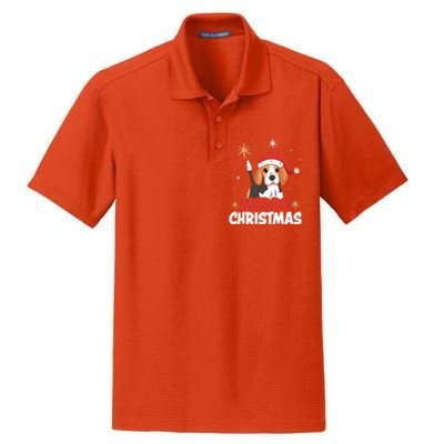 Cute Beagle Santa Dog Lovers Merry Christmas Xmas Design Funny Gift Dry Zone Grid Polo