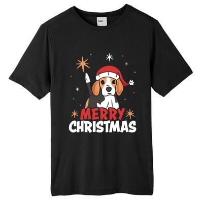 Cute Beagle Santa Dog Lovers Merry Christmas Xmas Design Funny Gift Tall Fusion ChromaSoft Performance T-Shirt