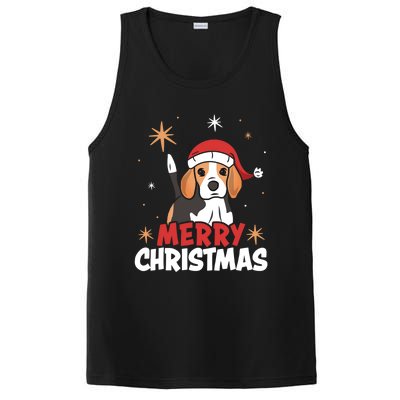 Cute Beagle Santa Dog Lovers Merry Christmas Xmas Design Funny Gift PosiCharge Competitor Tank