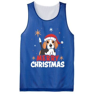 Cute Beagle Santa Dog Lovers Merry Christmas Xmas Design Funny Gift Mesh Reversible Basketball Jersey Tank