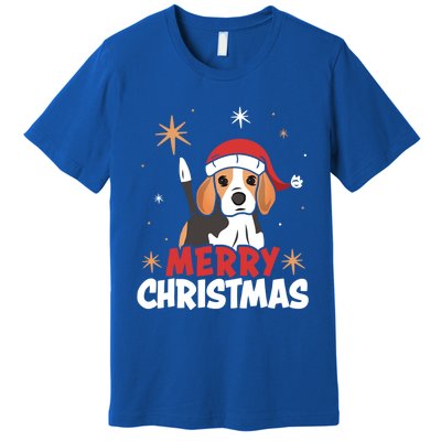 Cute Beagle Santa Dog Lovers Merry Christmas Xmas Design Funny Gift Premium T-Shirt