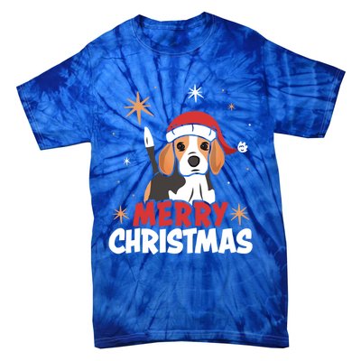 Cute Beagle Santa Dog Lovers Merry Christmas Xmas Design Funny Gift Tie-Dye T-Shirt