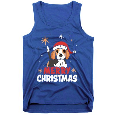 Cute Beagle Santa Dog Lovers Merry Christmas Xmas Design Funny Gift Tank Top