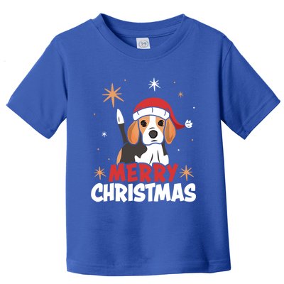 Cute Beagle Santa Dog Lovers Merry Christmas Xmas Design Funny Gift Toddler T-Shirt