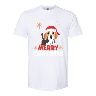 Cute Beagle Santa Dog Lovers Merry Christmas Xmas Design Funny Gift Softstyle® CVC T-Shirt