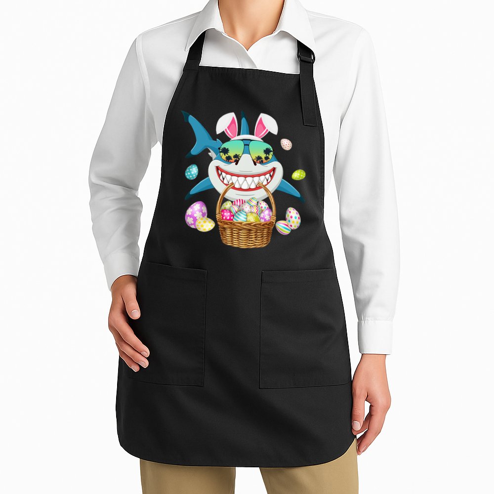 Cute Bunny Shark Easter funny easter day Apron