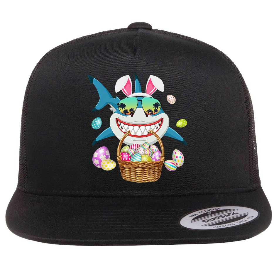 Cute Bunny Shark Easter funny easter day Flat Bill Trucker Hat