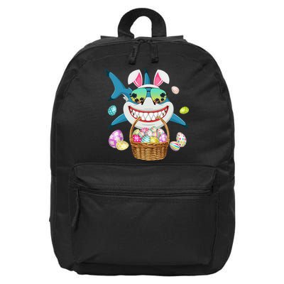 Cute Bunny Shark Easter funny easter day 16 in Basic Backpack