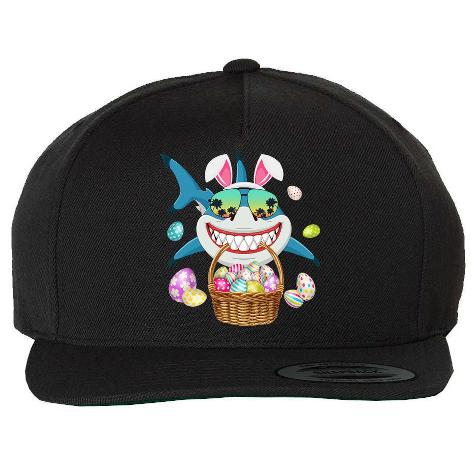 Cute Bunny Shark Easter funny easter day Wool Snapback Cap