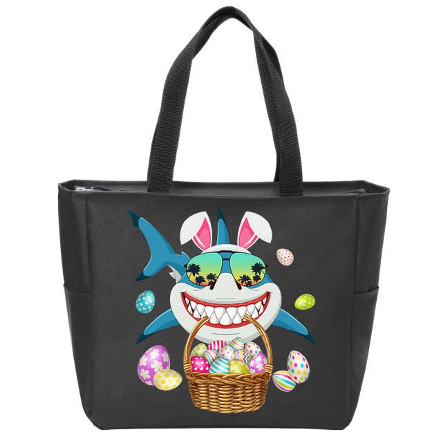 Cute Bunny Shark Easter funny easter day Zip Tote Bag