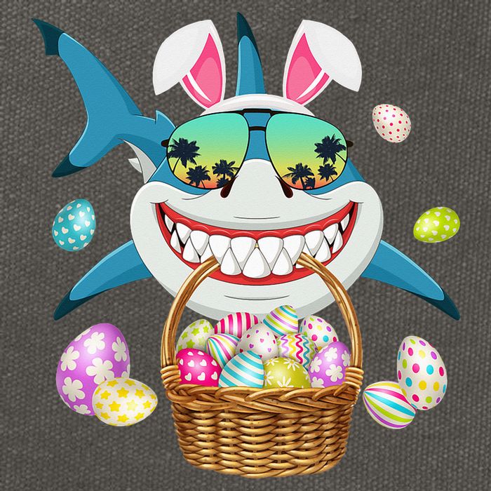 Cute Bunny Shark Easter funny easter day Cotton Canvas Backpack