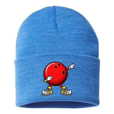 Cool Bowling Spare Strike Bowler Coach Dabbing Sustainable Knit Beanie