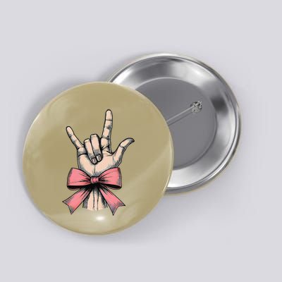 Coquette Bow Sign Language I Love You Asl Deaf Interpreter Button
