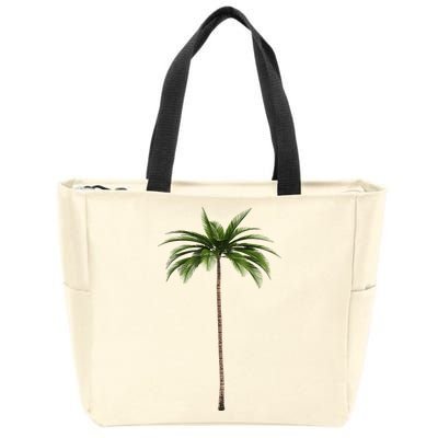 Cool Beach Summer Vacation Tropical Palm Tree Zip Tote Bag