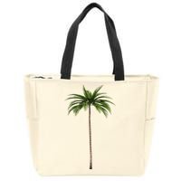 Cool Beach Summer Vacation Tropical Palm Tree Zip Tote Bag